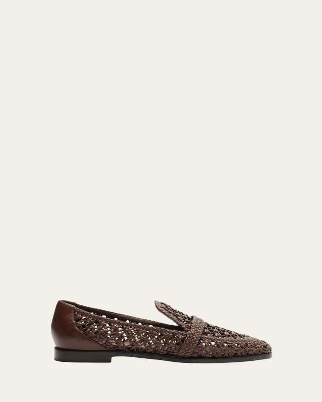 Jane Woven Leather Loafers